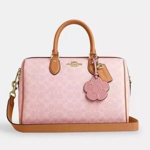 Coach Powder Pink Rowan Satchel Bag